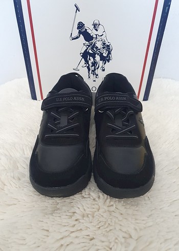 U.S Polo Assn. Siyah Erkek Spor Ayakkabı Velcro Bantlı