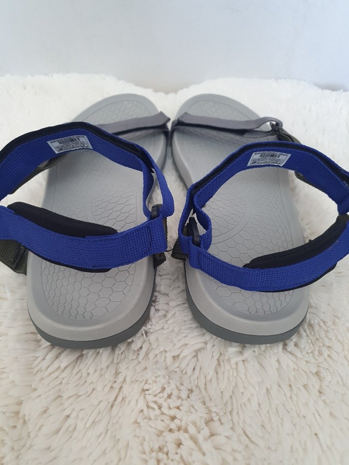 Mavi Gri Erkek Spor Sandalet Velcro - Görsel 4