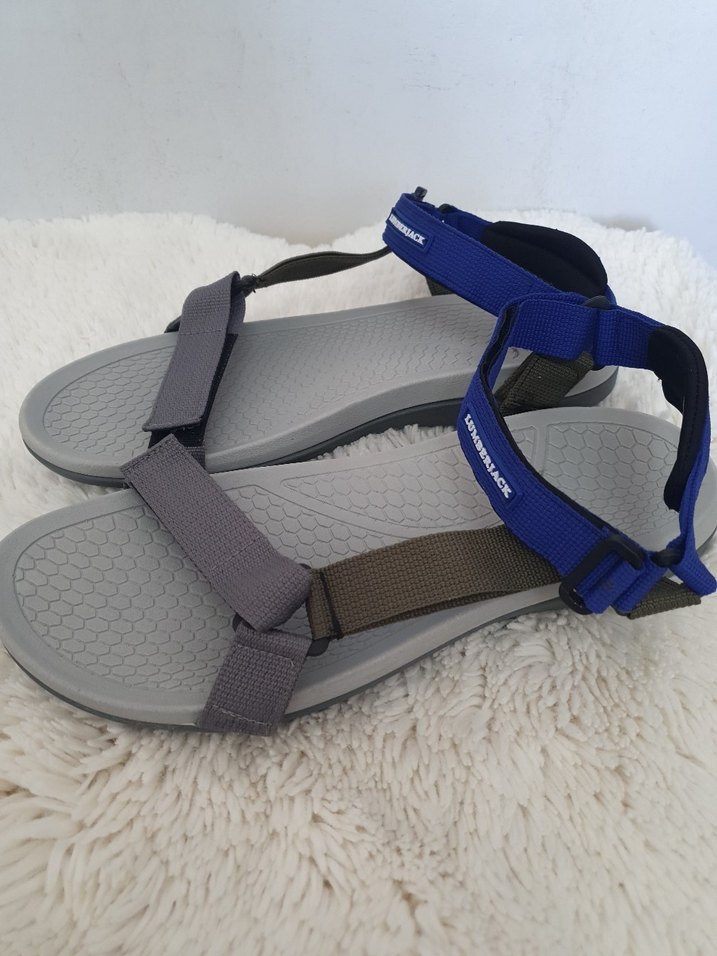 Mavi Gri Erkek Spor Sandalet Velcro - Görsel 3