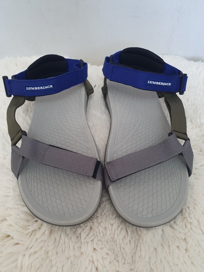 Mavi Gri Erkek Spor Sandalet Velcro - Görsel 2