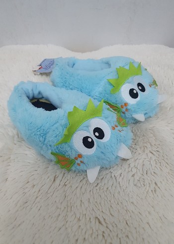 Çocuklar için Mavi Peluş Canavar Terlik