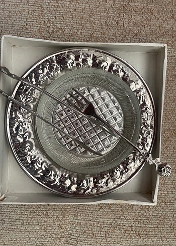 Vintage alman gümüş kaplama İşlemeli çay seti - Görsel 3