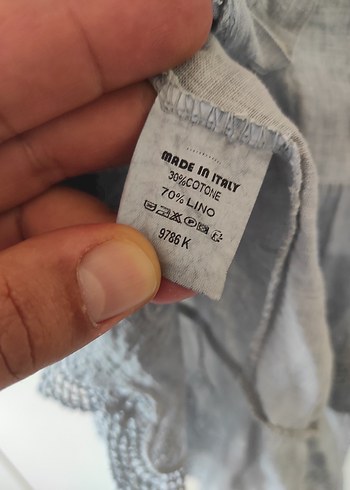 CB Made in italy Made İn İtaly Gri Kolsuz Keten Gömlek