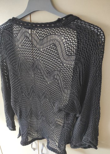 Very Nice Siyah Örgü Bohem Hırka - Görsel 5