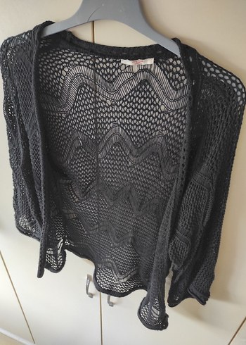 Very Nice Siyah Örgü Bohem Hırka - Görsel 2