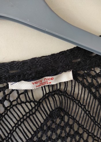 Very Nice Siyah Örgü Bohem Hırka - Görsel 3