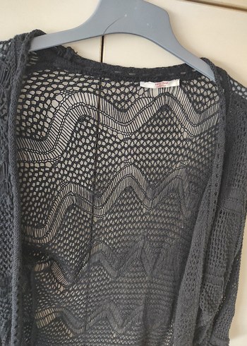 Very Nice Siyah Örgü Bohem Hırka - Görsel 7