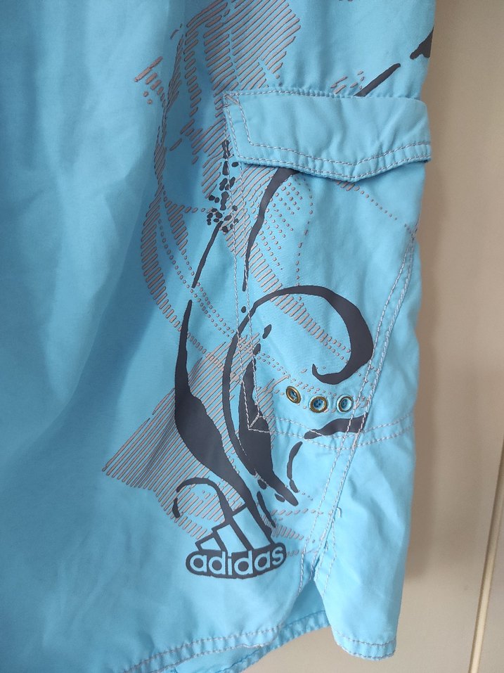 Adidas Vintage Erkek Mavi Midi Yüzme Şortu - Görsel 4