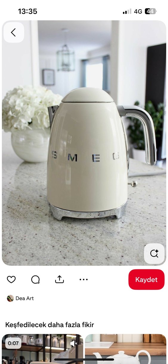 Beyaz SMEG Kettle Su Isıtıcısı - Görsel 2
