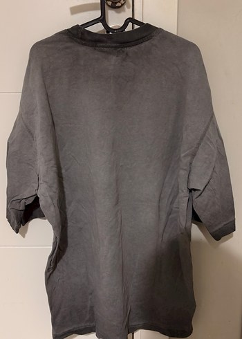 Gri Kısa Kollu Erkek Keten Tişört - Görsel 2