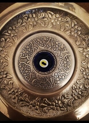  Beden Nazar boncuklu gümüş dekoratif tabak