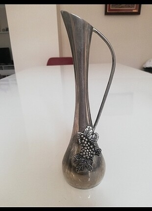 vintage gümüş kaplama 17.5 cm vazo