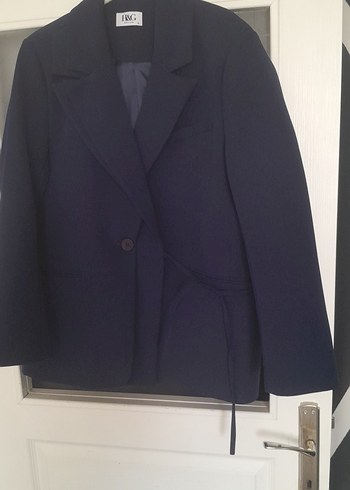 Düğmeli Lacivert Kadın Blazer Ceket