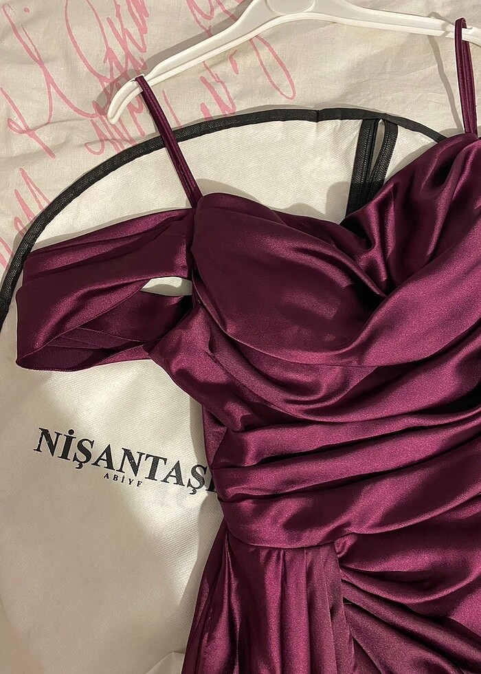 Saten Maxi Abiye Elbise - Görsel 3
