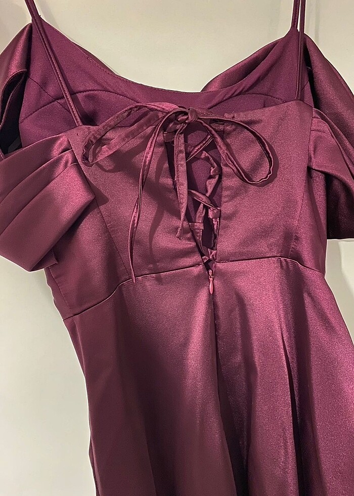 Saten Maxi Abiye Elbise - Görsel 4