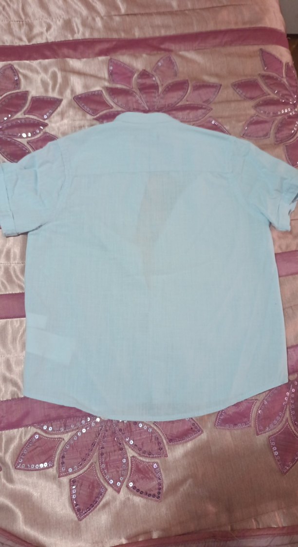 Mavi Kısa Kollu Erkek Gömlek - Görsel 3