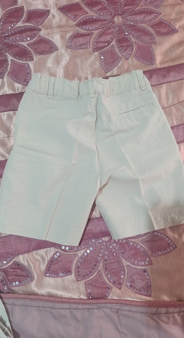 Erkek çocuk  Beyaz Pamuklu Regular Fit Şort - Görsel 3