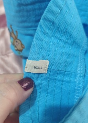 Nakışlı Mavi Çocuk Şapkası - Görsel 4