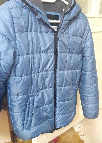 Erkek Çocuk Mavi Kapüşonlu Mont - Görsel 4