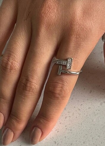 Paslanmaz Çelik Ayarlanabilir Tiffany Yüzük-Silver