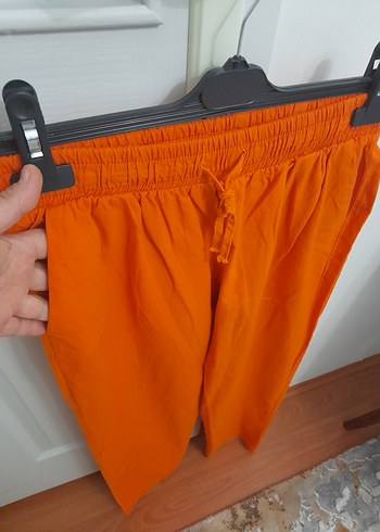 Diğer Turuncu Kemerli Rahat Kadın Pantolon