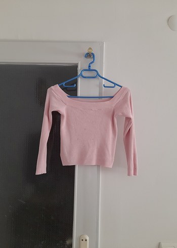 Pembe Fitilli Triko Kadın Kazak