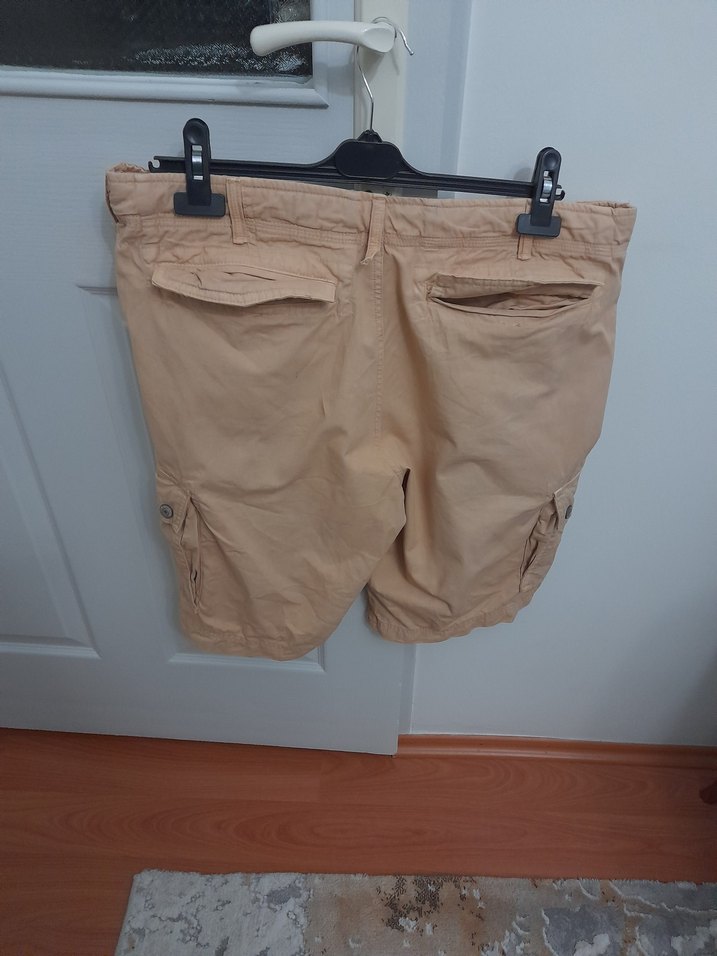 Bej Kemerli Erkek Keten Şort - Görsel 2