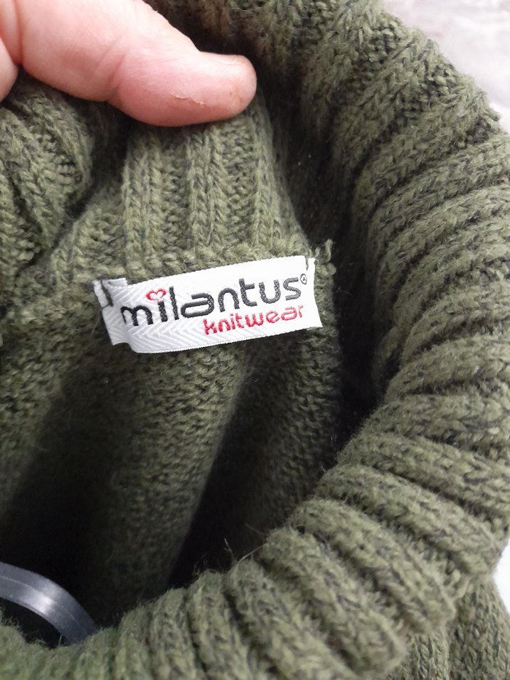 Haki Renk Kadın Boğazlı Triko Kazak - Görsel 3