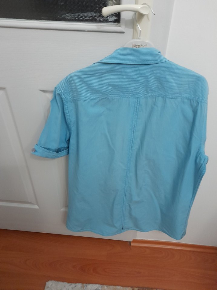 Mavi Denim Kısa Kollu Gömlek - Görsel 2