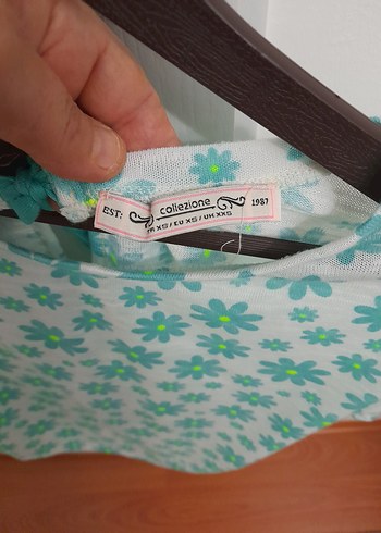 Kız Çocuk Çiçek Desenli Kısa Kollu Tişört - Görsel 3