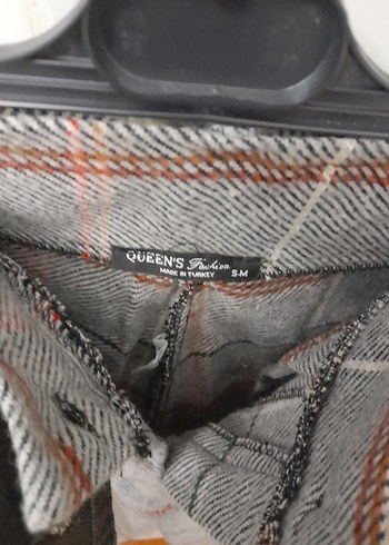 m Beden Gri Kemerli Kadın Kumaş Pantolon