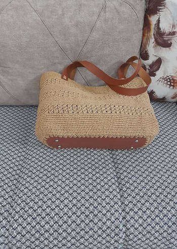 Bej Örgü Kadın Çanta - Görsel 3