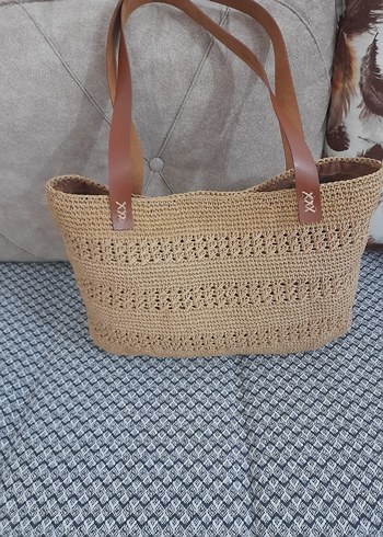 Bej Örgü Kadın Çanta - Görsel 2