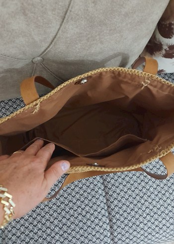 Bej Örgü Kadın Çanta - Görsel 4