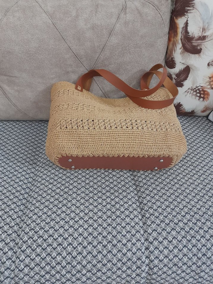 Bej Örgü Kadın Çanta - Görsel 3