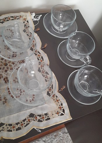 Şeffaf Cam 5 Parça Türk  kahve  Fincanı Seti - Görsel 4