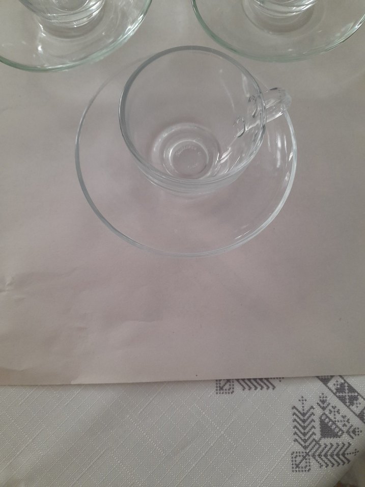 Şeffaf Cam 5 Parça Türk  kahve  Fincanı Seti - Görsel 2