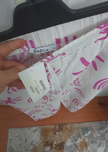 Pembe Baskılı Mini Bohem Kadın Kumaş Pantolon - Görsel 4