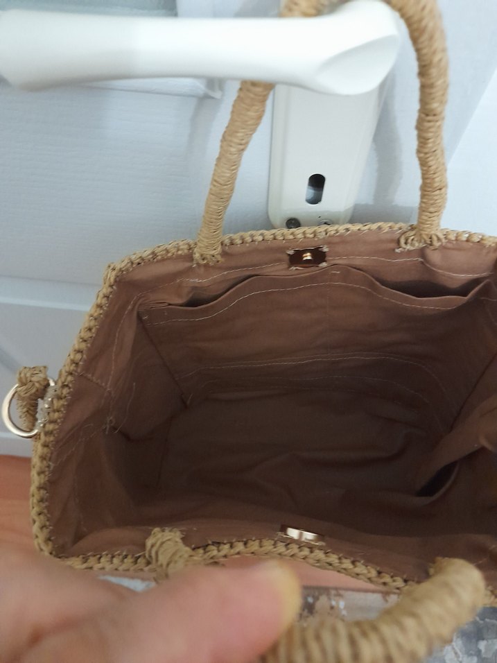 Bej Örgü Bohem Kadın Çanta - Görsel 2