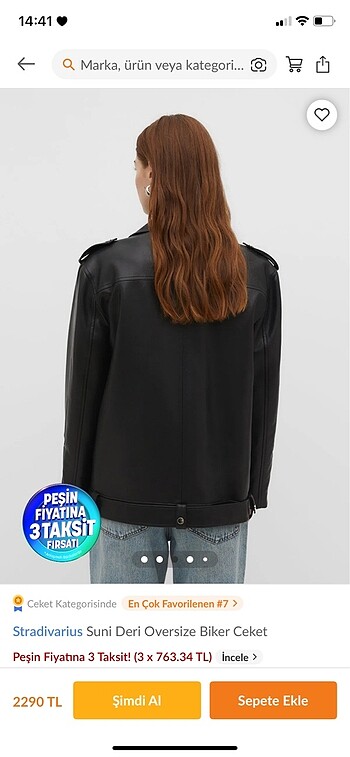 l Beden Stradivarius deri ceket