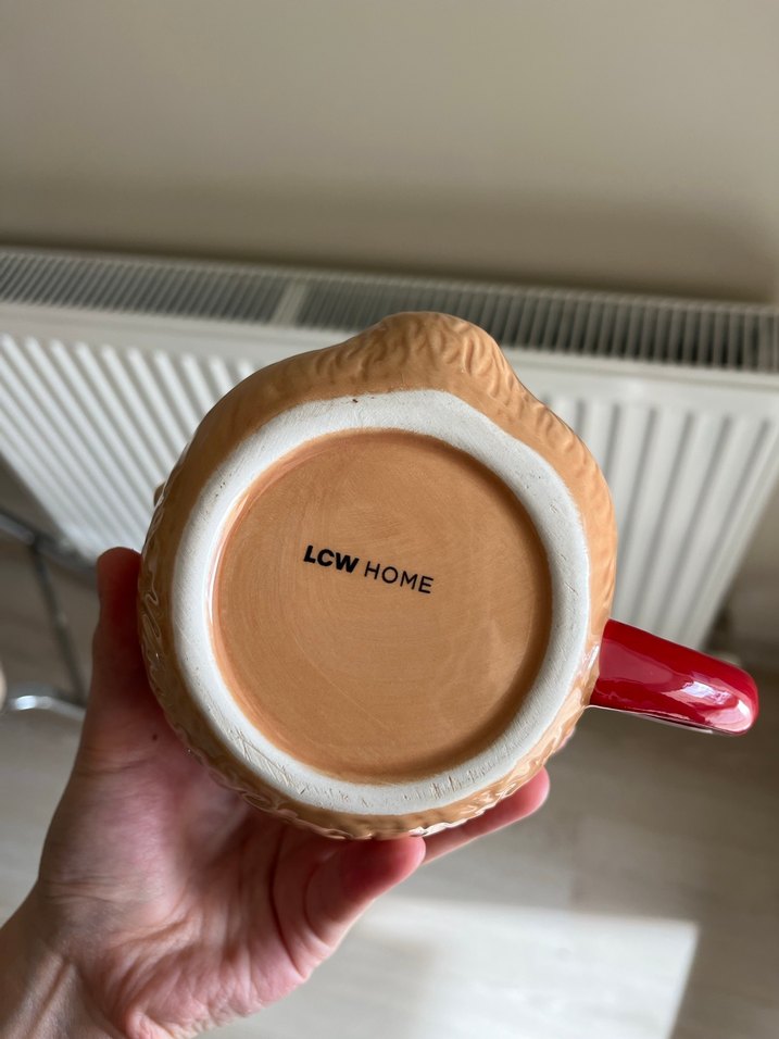 Ayı Figürlü Kahverengi Seramik Kupa - Görsel 3