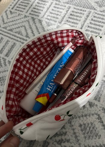 Kiraz Desenli Kadın Makyaj Çantası - Görsel 2