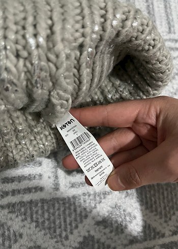 Gri Örgü Kadın Bere Ponponlu - Görsel 2