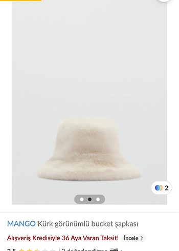 MANGO Kürk Görünümlü Beyaz Bucket Şapka