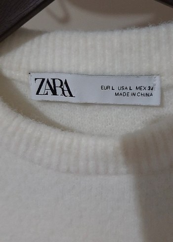 Beyaz Kadın Triko Sweatshirt - Görsel 3