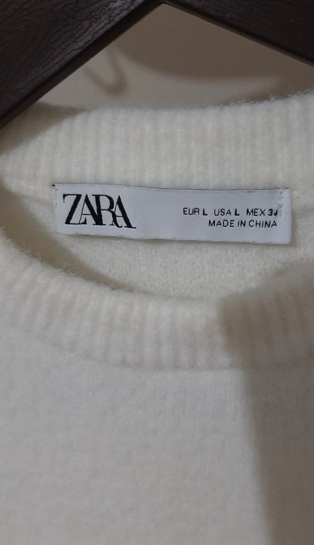 Beyaz Kadın Triko Sweatshirt - Görsel 3