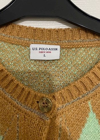 U.S Polo Assn. Kadın Triko Hırka Baklava Desenli