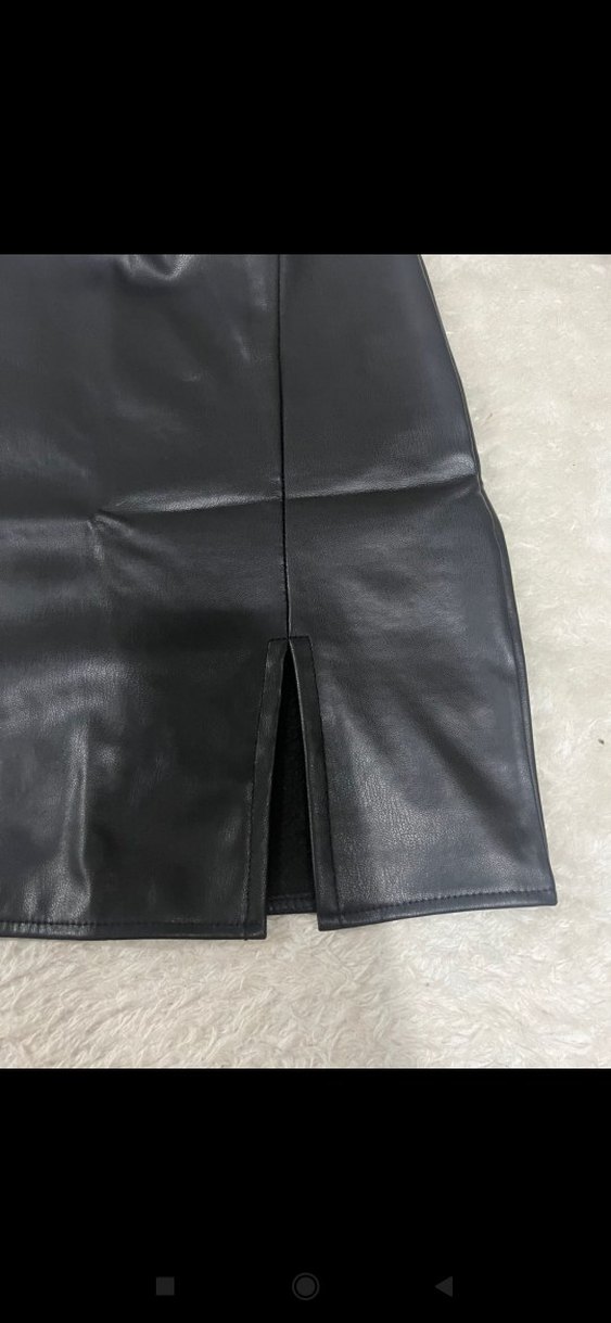 Siyah Deri Mini Etek - Görsel 2