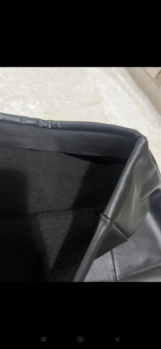 Siyah Deri Mini Etek - Görsel 3