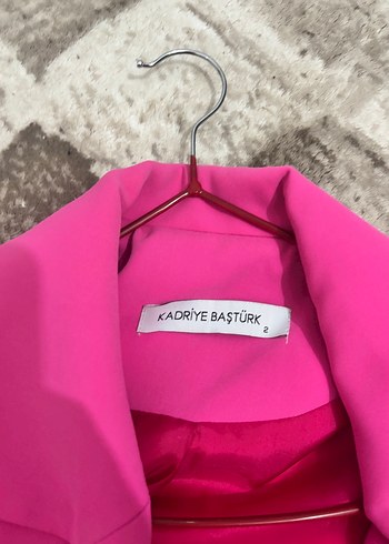 l Beden Pembe Kadın Uzun Kollu Düğmeli Blazer